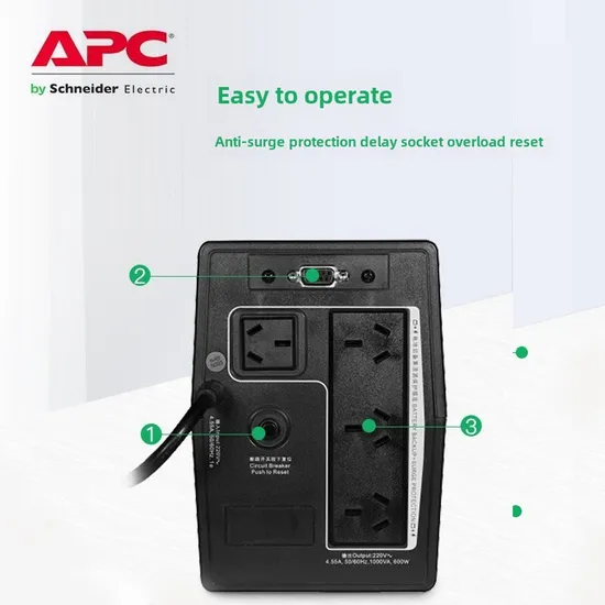 APC Back-UPS Family Bp1000CH, 1000va 600W Back Uninterruptible Power Supply 1kVA, Built-in Battery