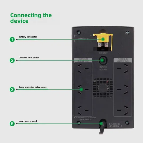 APC Back-UPS Family Bx1100ci-Cn, 1100va 660W Back Uninterruptible Power Supply 1.1kVA, Built-in Battery