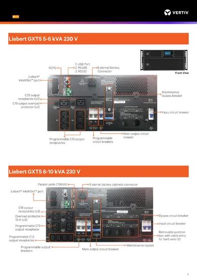 Vertiv Gxt5-10kirt5uxle 10kVA/10kw High Frequen...